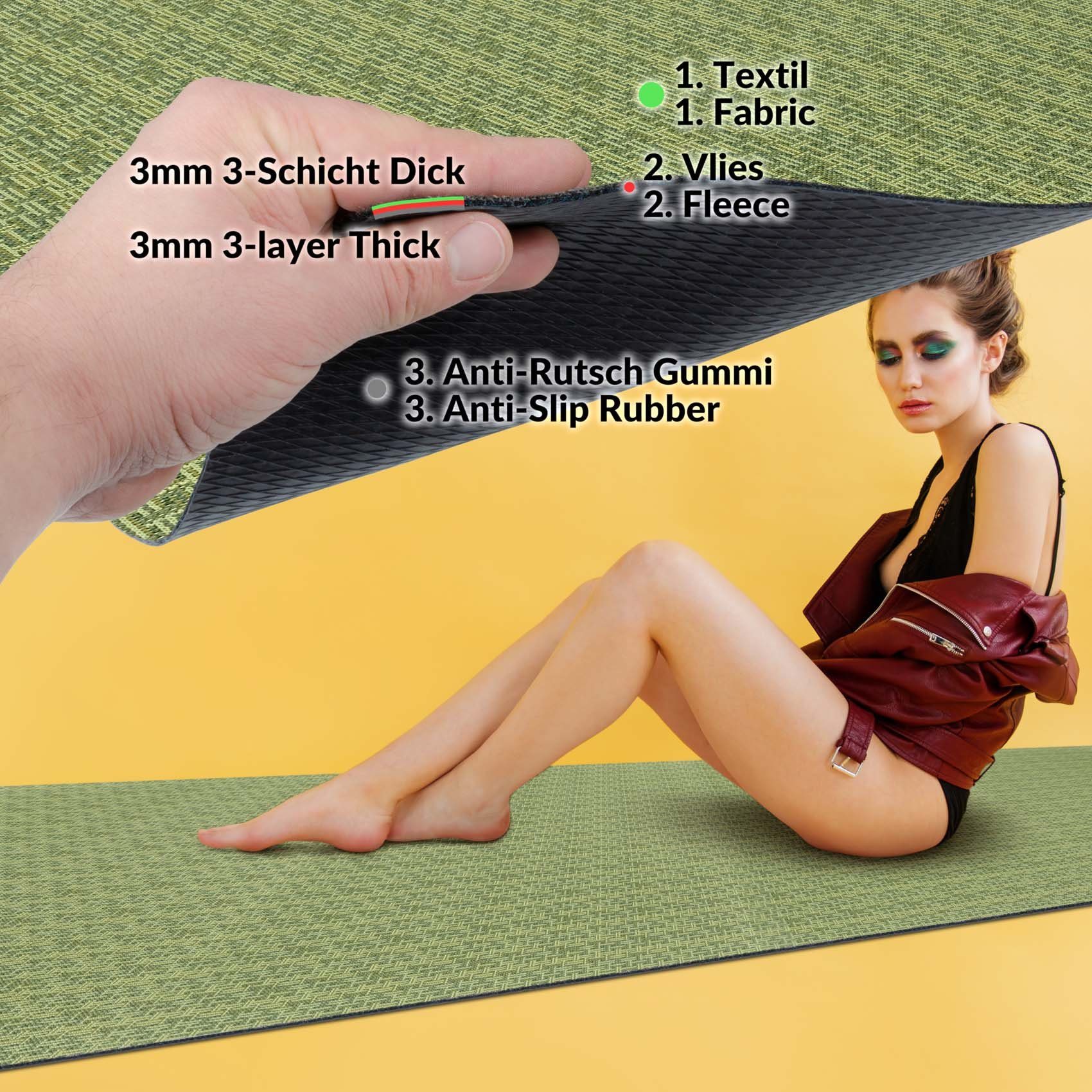 Küchenläufer Küchenläufer Läufer Küchenteppich Teppich Textil ITACA Streifen Robus, ANRO, Rechteckig, Höhe: 3 mm, Textil
