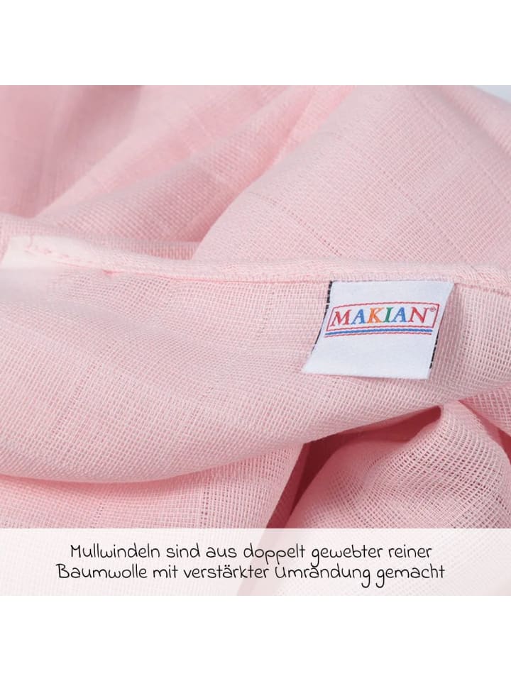 Makian Mullwindel / Mulltuch 10er Pack 80 x 80 cm - Puder in rosa günstig kaufen onesize