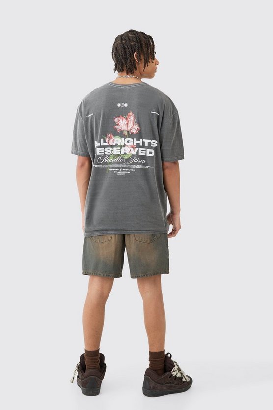 Oversize T-Shirt mit floralem Print