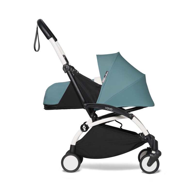 Poussette YOYO2 châssis blanc et assise 0+ aqua Babyzen