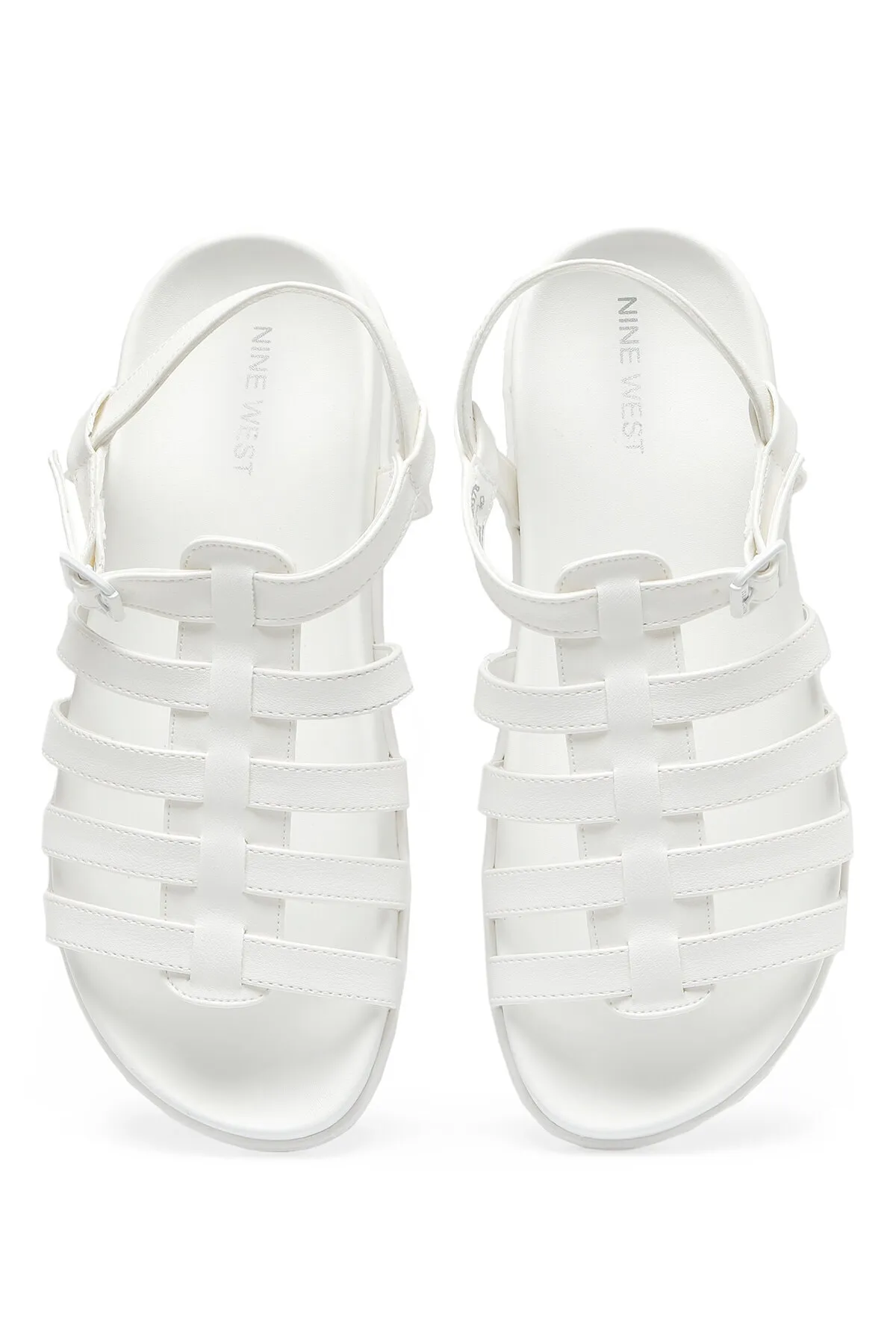 Nine West  LUCLA 3FX Weiße Damen-Sandalen mit dicker Sohle