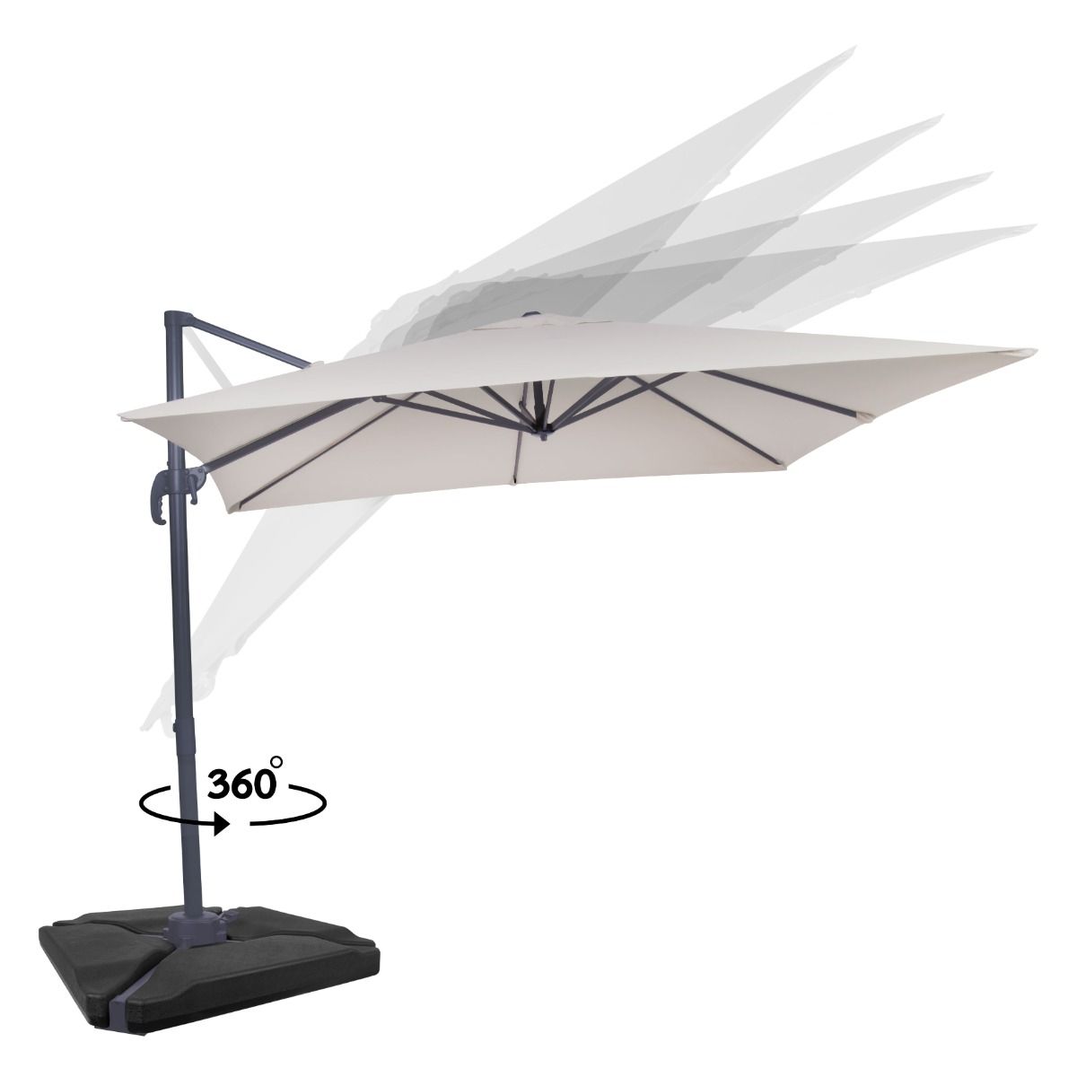 Vonroc Pisogne 300 Sonnenschirm mit 4 füllbare Fliesen