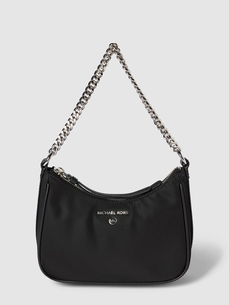 Pochette mit Label-Applikation Modell 'JET SET CHARM' in schwarz