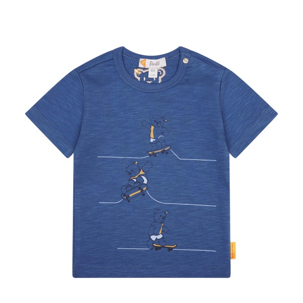 T-Shirt kurzarm, mittelblau für Jungs