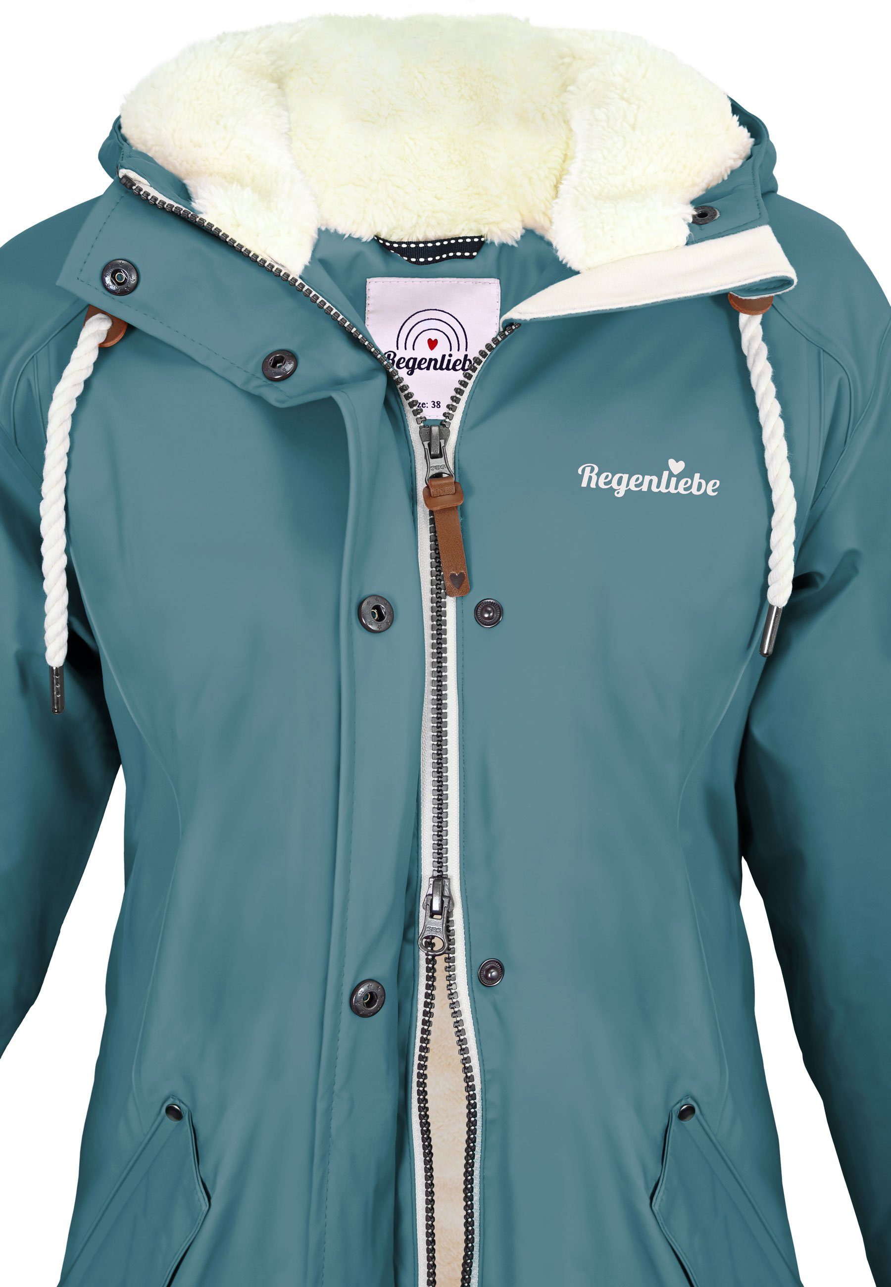 Regenliebe Winterjacke Friesennerz Regenparka mit Teddyfleece gefüttert