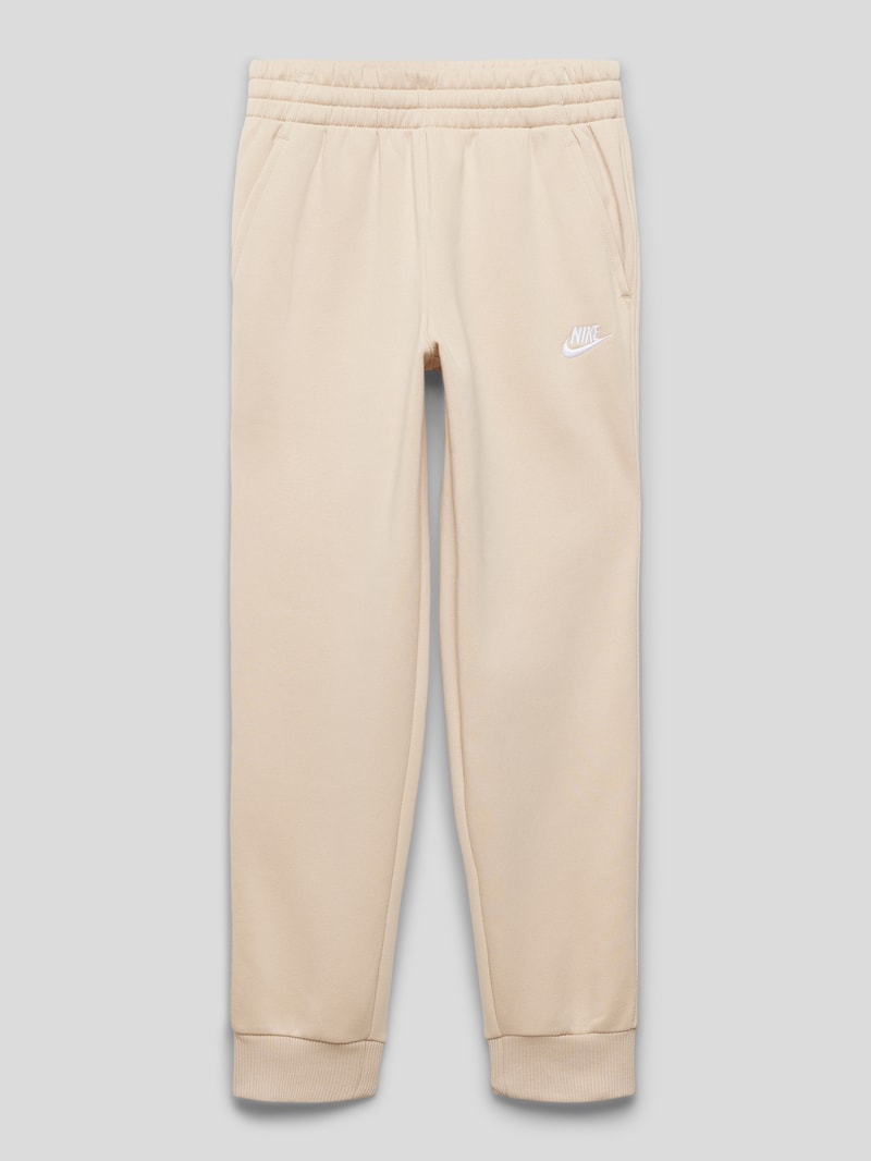 Sweatpants mit Label-Stitching in beige