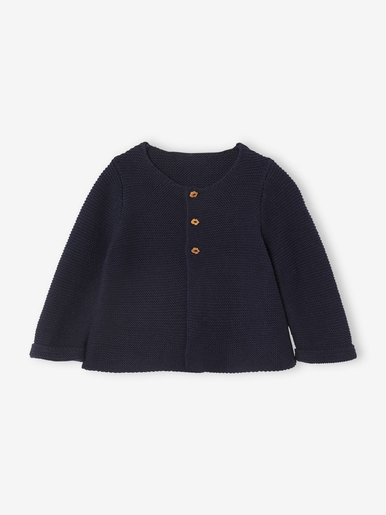 Cardigan en coton bébé fine jauge BASICS cappuccino