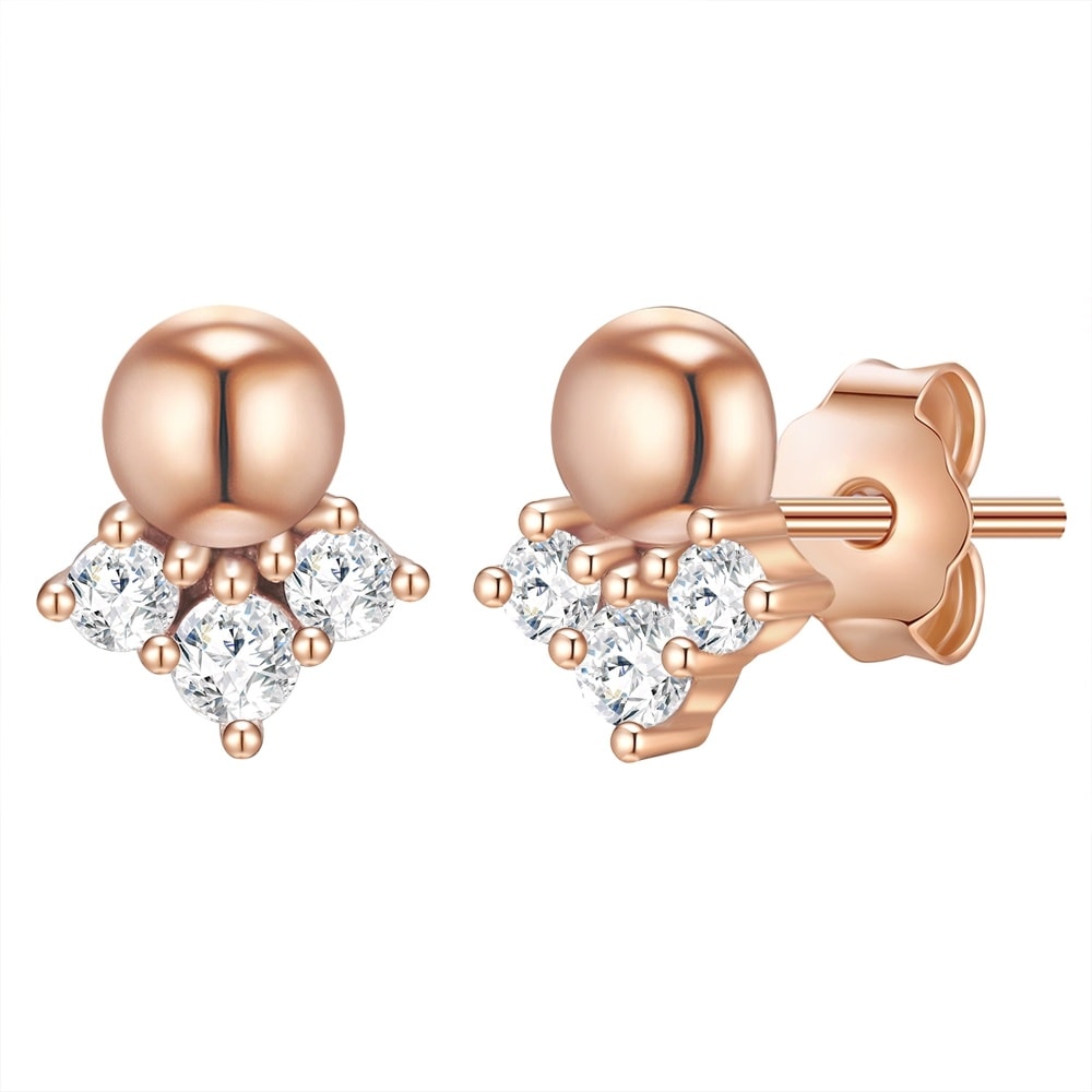 Glanzstücke München Puces d'oreilles en argent Sphérique Argent sterling Oxyde de zirconium (CZ) en O Boucles d'oreilles