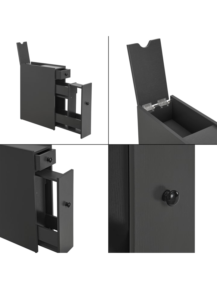 en.casa Badezimmerschrank Kihniö in Grau (H)58cm (B)16cm (T)48cm günstig kaufen onesize