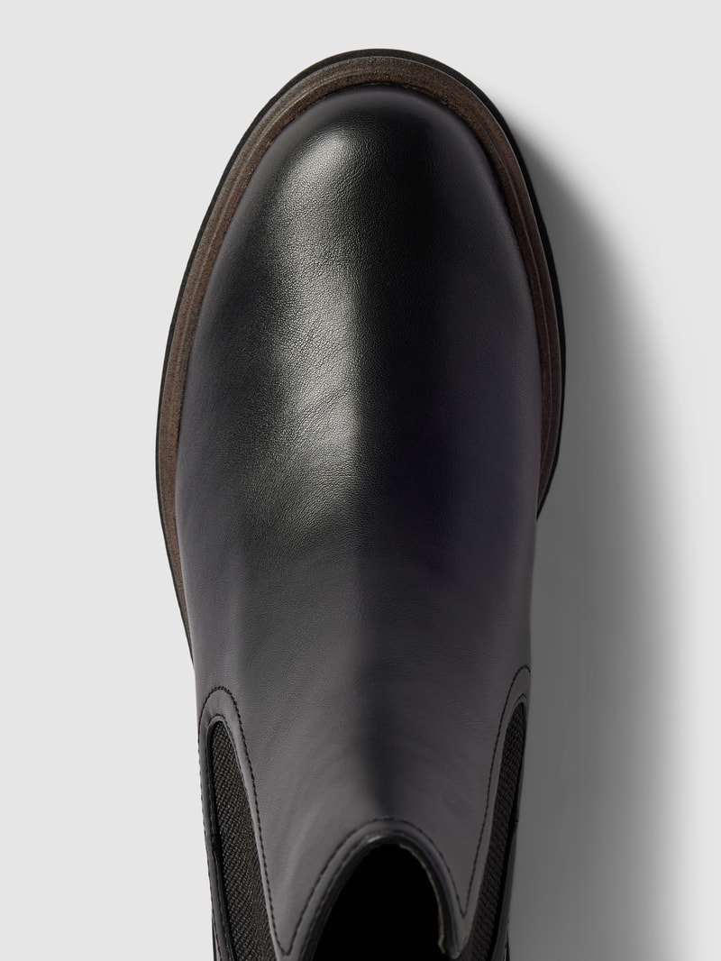 Chelsea Boots mit Label-Applikation Modell 'Essential' in schwarz