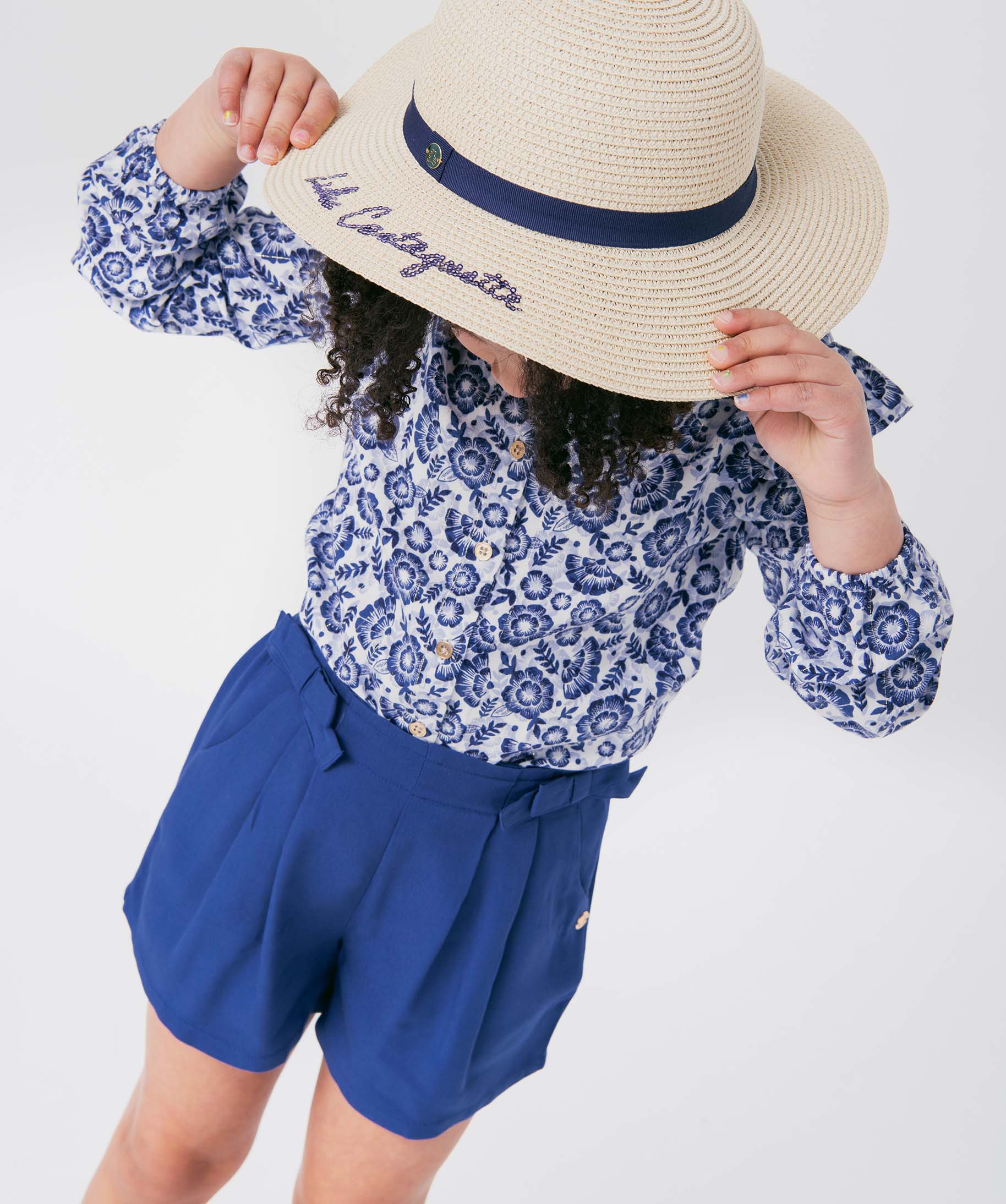 Chapeau fille en paille avec broderie en sequins - LuluCasta... beige | GEMO