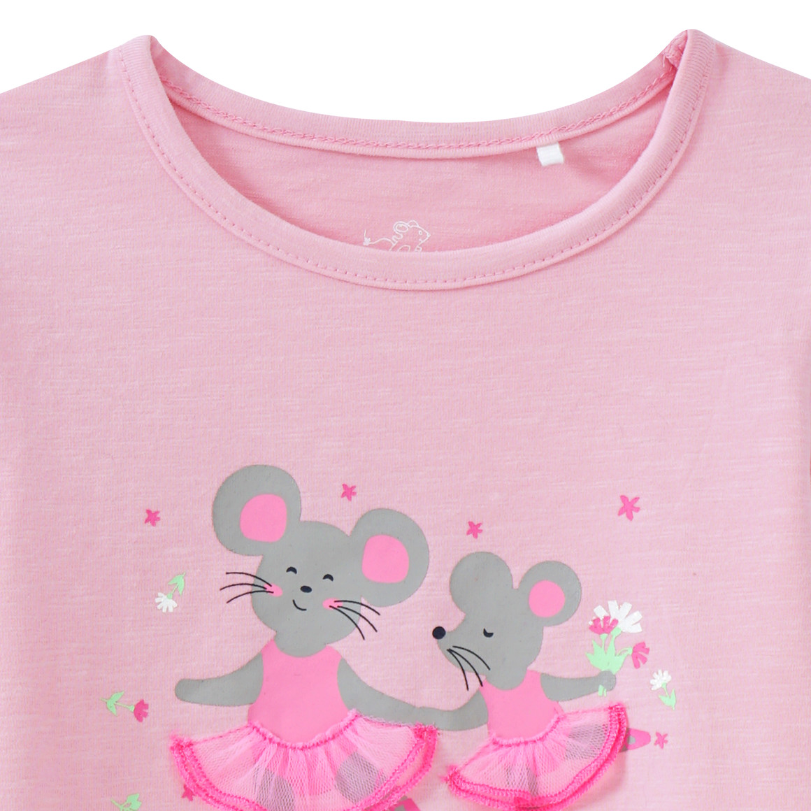 Mädchen Langarmshirt mit Mäusen