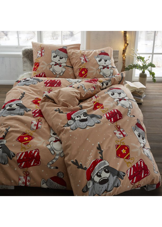 Bettwäsche mit Hund und Katze