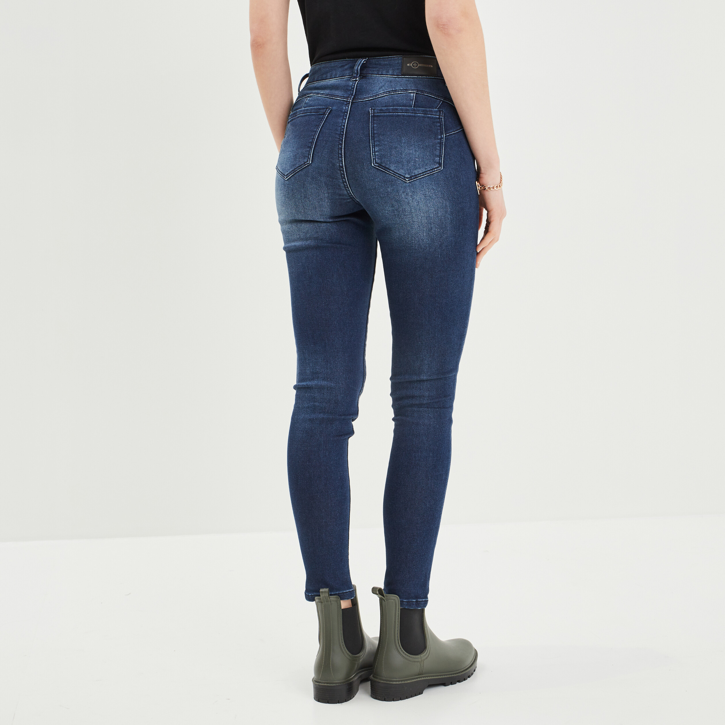 Jeans skinny push-up denim brut femme | La Halle
