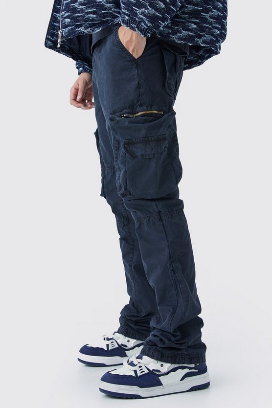 Slim-Fit Schlaghose mit Acid-Waschung