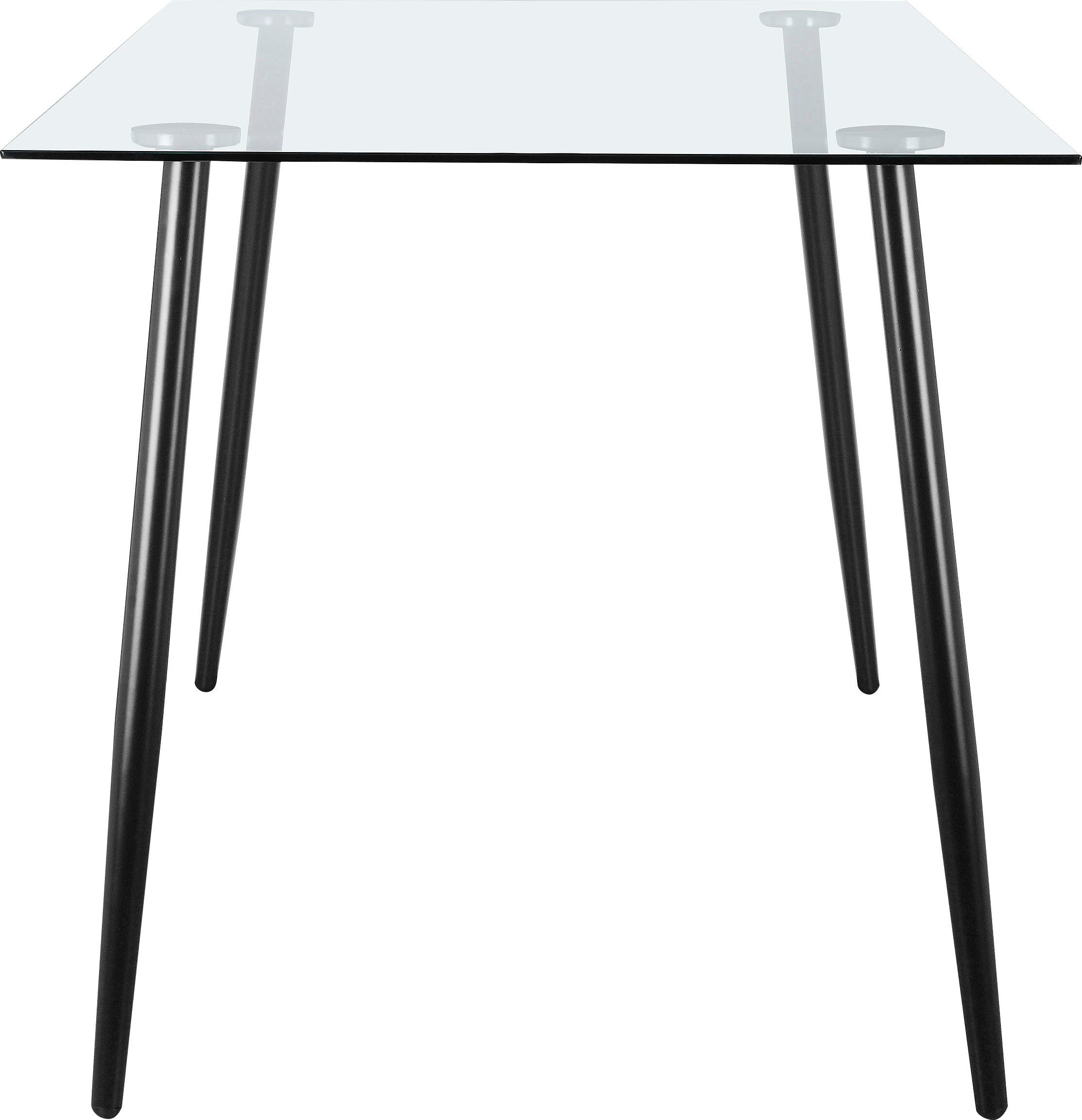 INOSIGN Essgruppe Darcel/Danny, (Set, 5-tlg), Freischwinger Esszimmerstuhl, Tisch mit festmontierter Platte