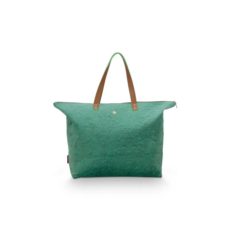 Pip Studio Tote Bag Velvet Quiltey Days - Green