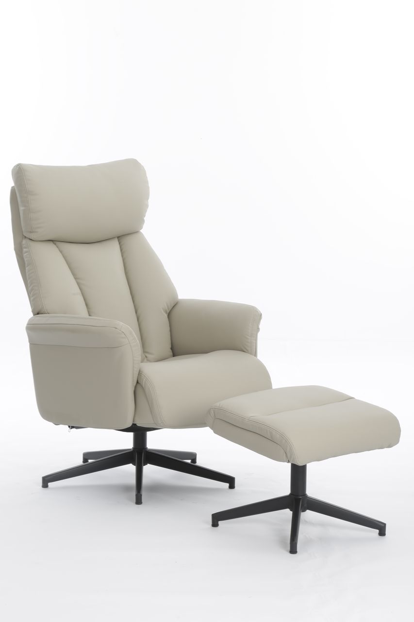 Happy Home Happy Home gepolsteter Relaxsessel mit Hocker HWP61-BEI beige