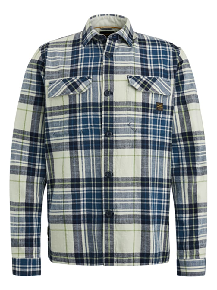 PME Legend Hemd - Regular fit - in Blau/ Beige günstig kaufen