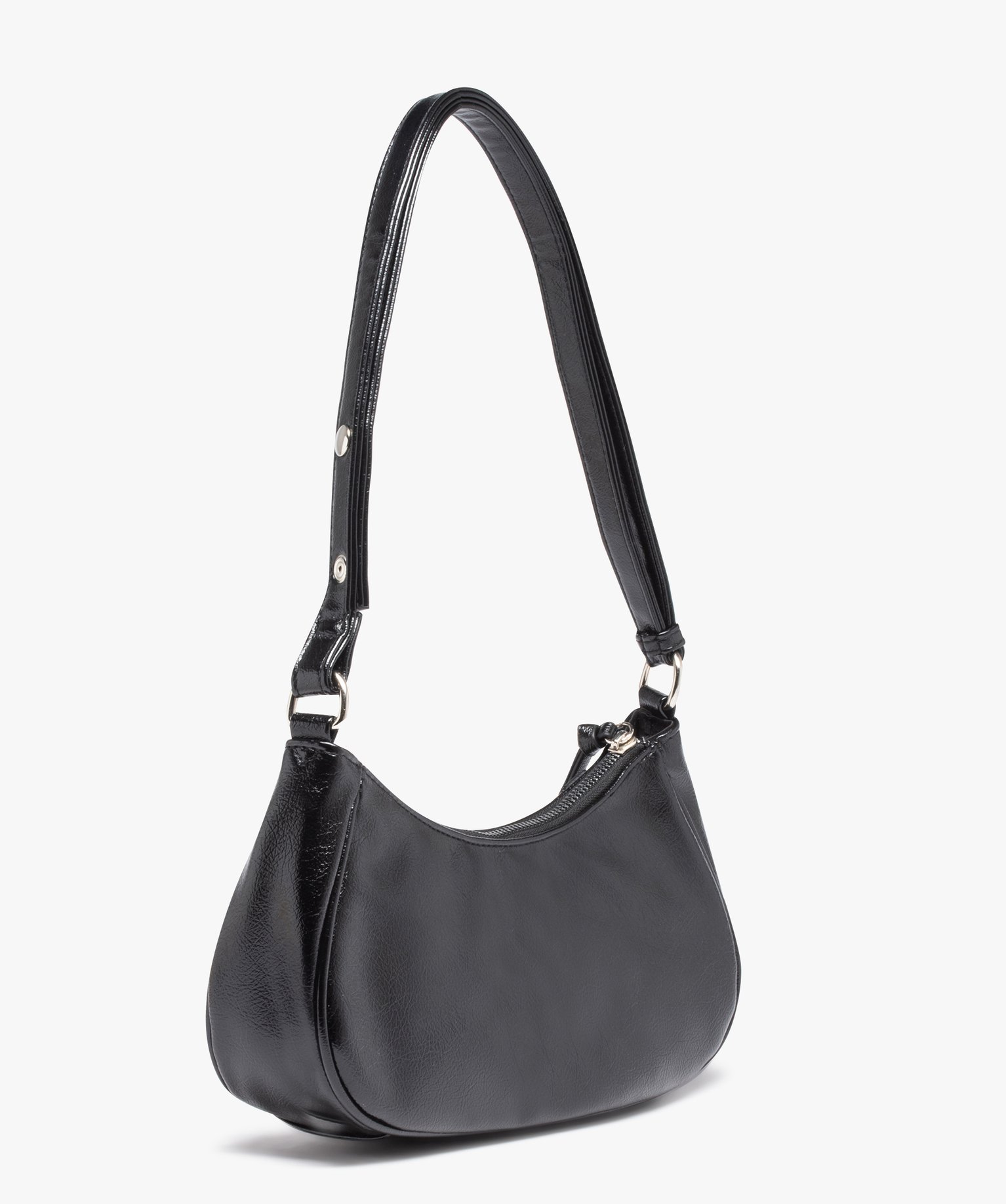 Sac à main compact porté épaule noir | GEMO