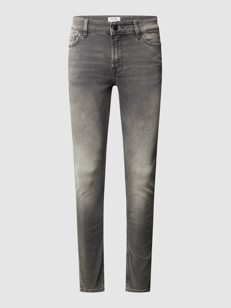 Slim Fit Jenas aus Sweat Denim Modell 'Loom' in mittelgrau