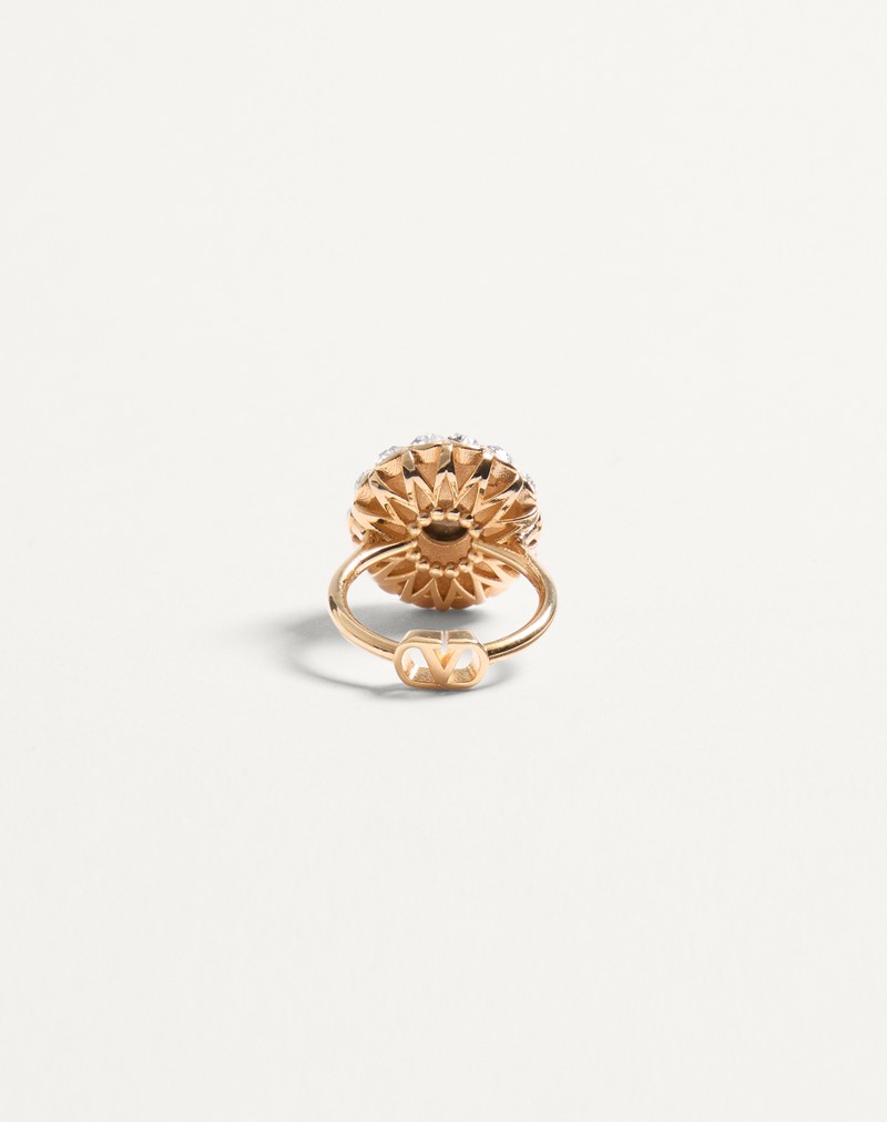 VLogo Signature Ring i Metal, Emalje og Krystaller