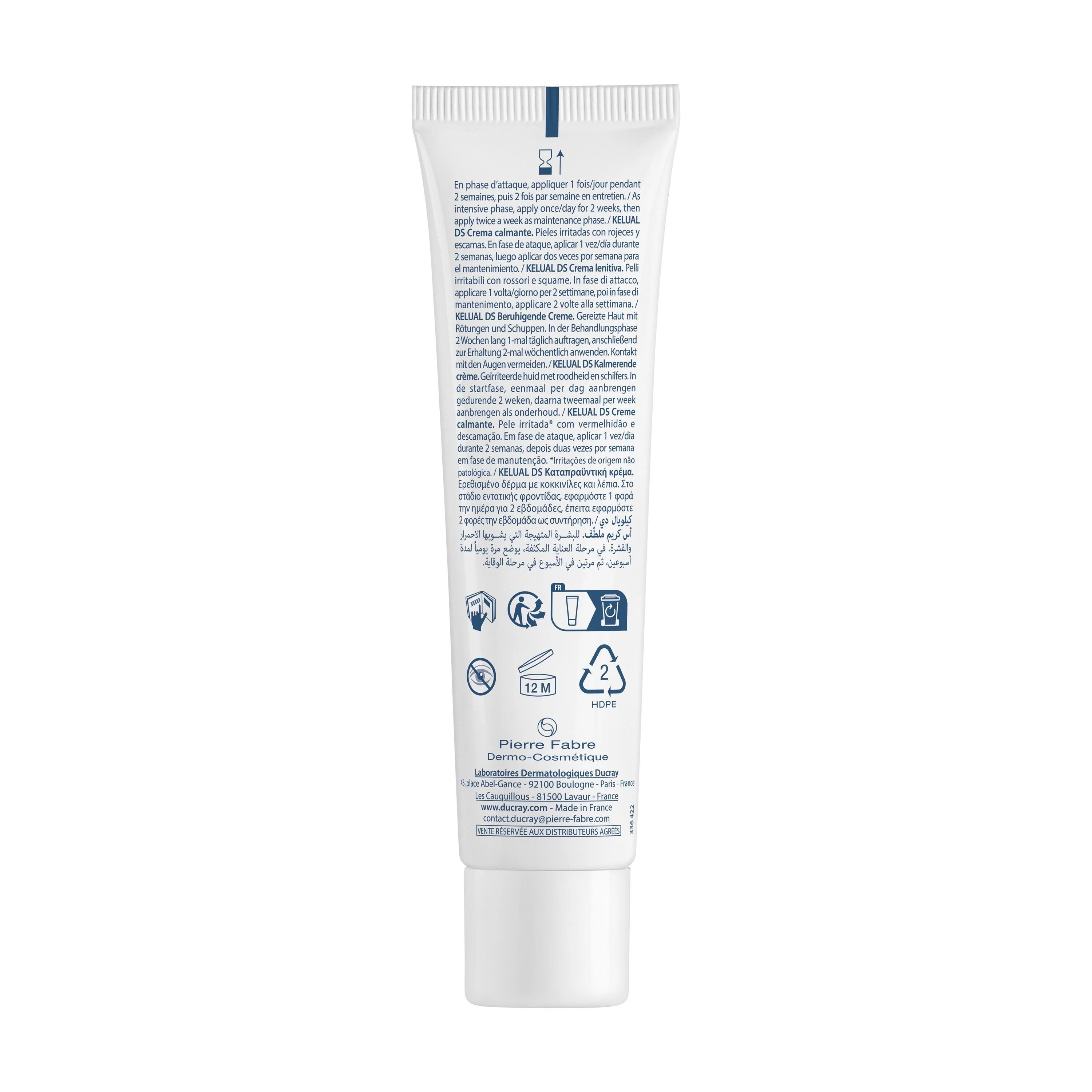 Crema facial calmante anti-descamación Kelual DS - Tratamiento facial calmante de 24 horas