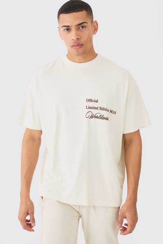 Oversize T-Shirt mit Site-Slogan