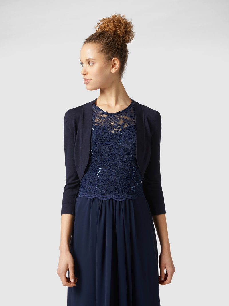 Cocktailjacke aus Feinstrick in marineblau meliert