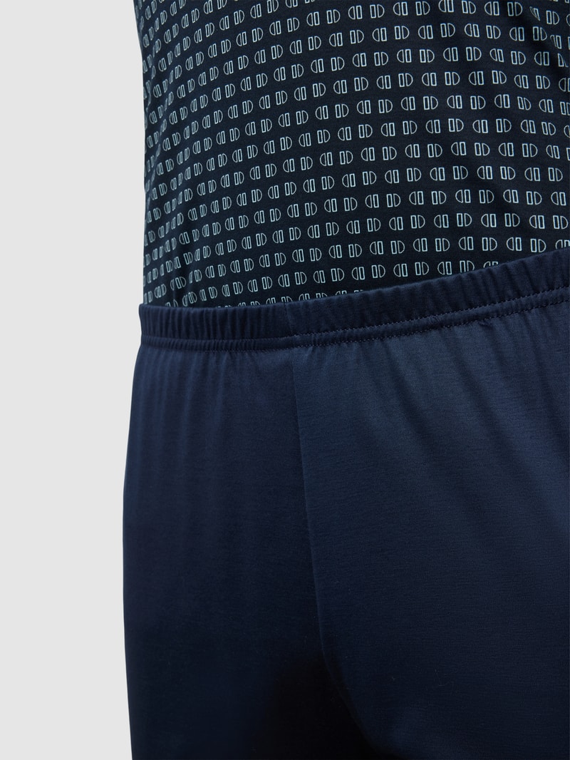 Pyjama mit Allover-Muster in dunkelblau