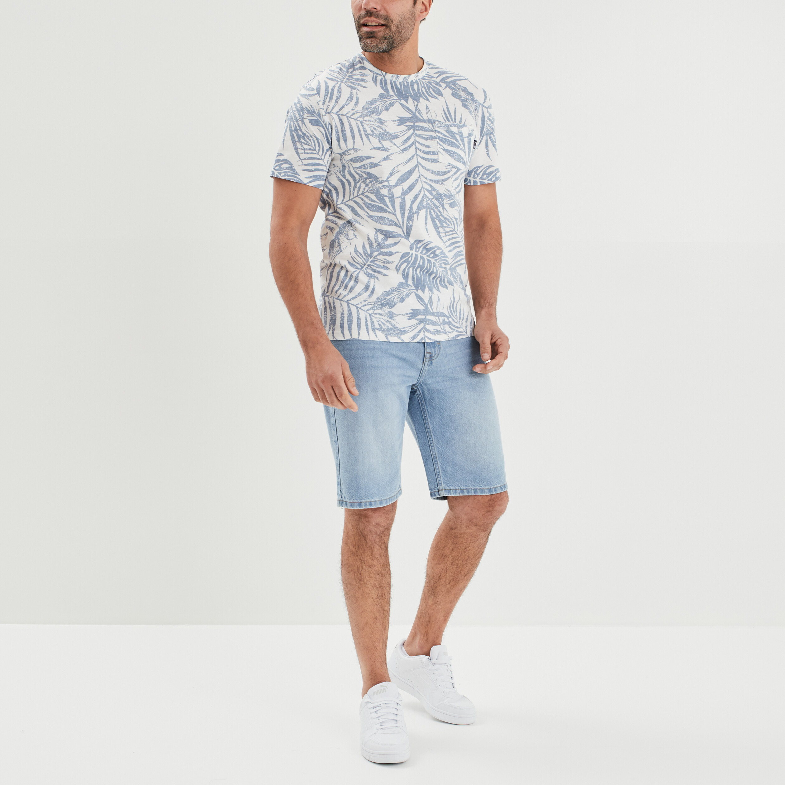 T-shirt manches courtes Creeks bleu homme | La Halle
