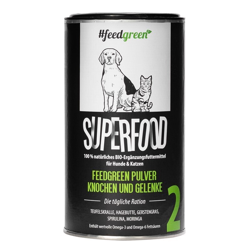 FeedGreen Ergänzungsfutter & Aufzucht FeedGreen BIO Superfood Pulver Knochen & Gelenke 200g