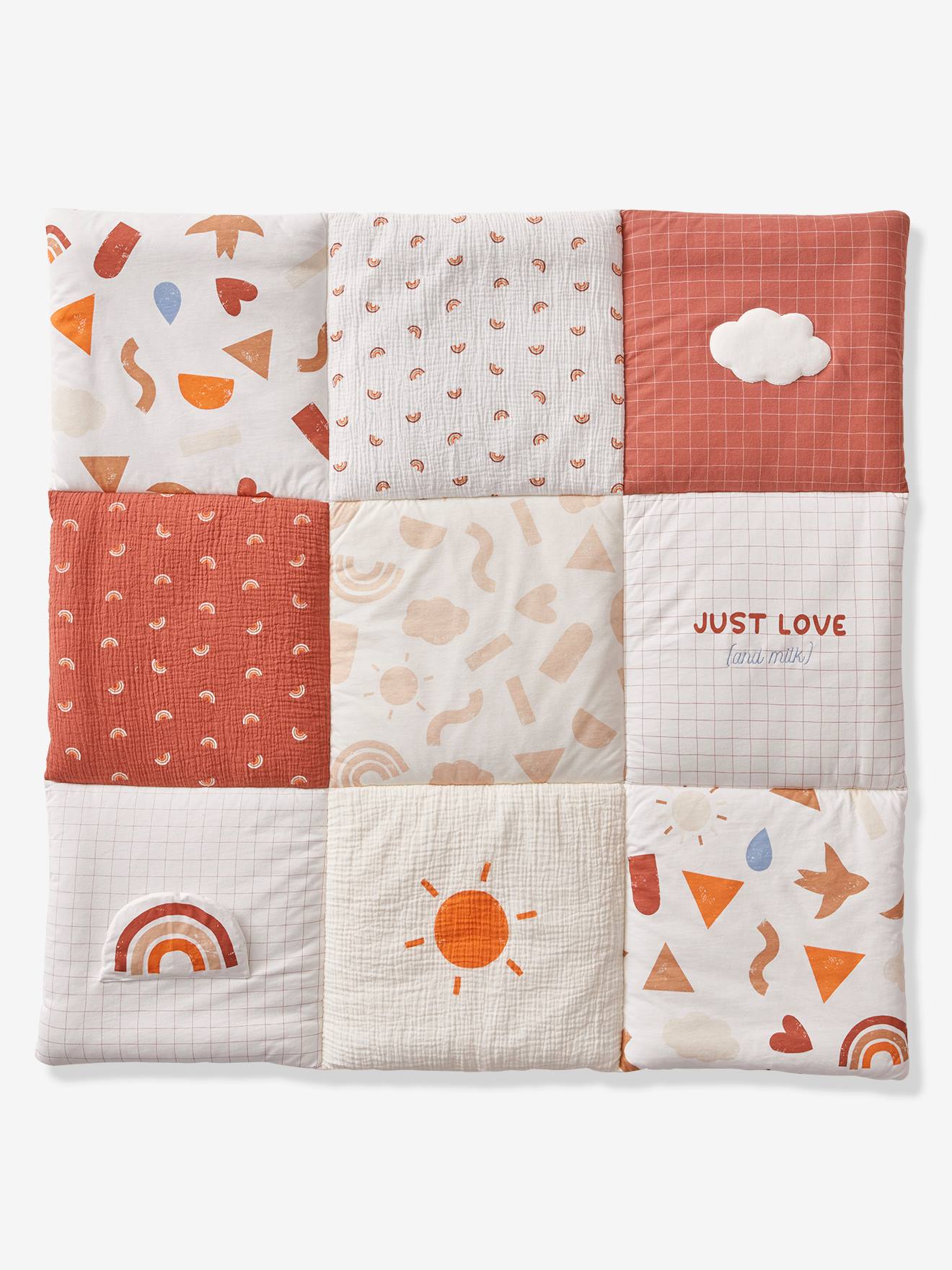 Tapis de sol / fond de parc matelassé en coton bio* HAPPY SKY multicolore