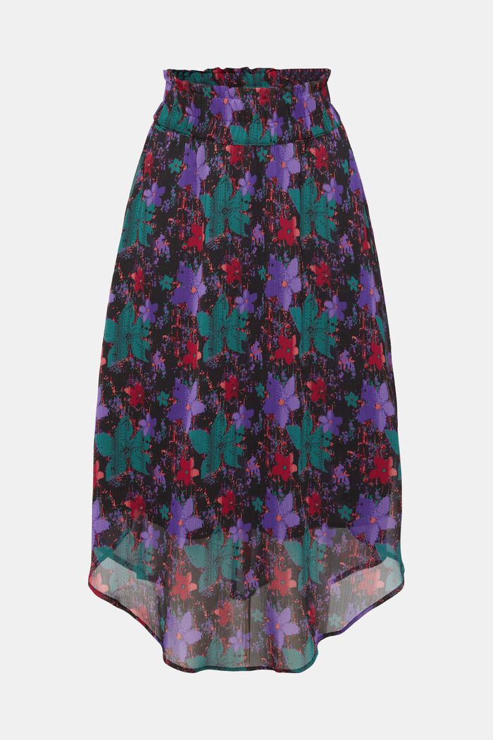 Gemusterter Midirock aus Chiffon
