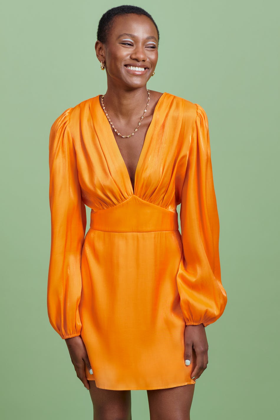 Puff sleeve mini dress