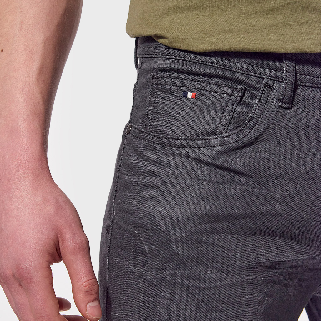 DARKK  Jean slim Homme gris enduit