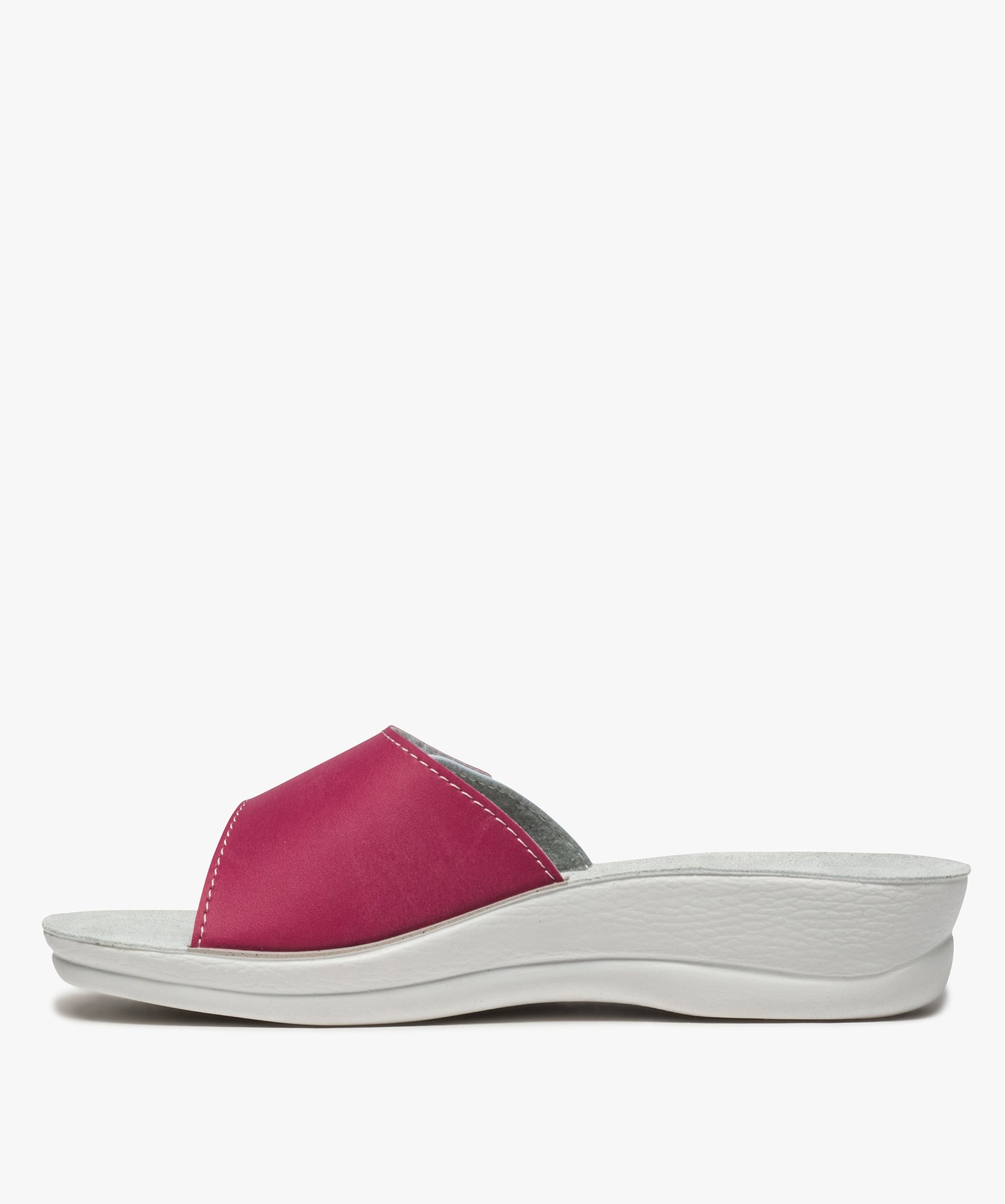 Mules femme confort ouvertes à bride scratch bicolore blanc | GEMO