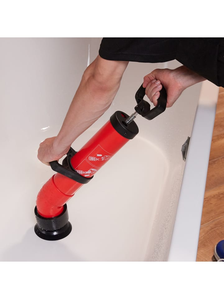 relaxdays Rohrreinigungspumpe in Schwarz/ Rot günstig kaufen onesize