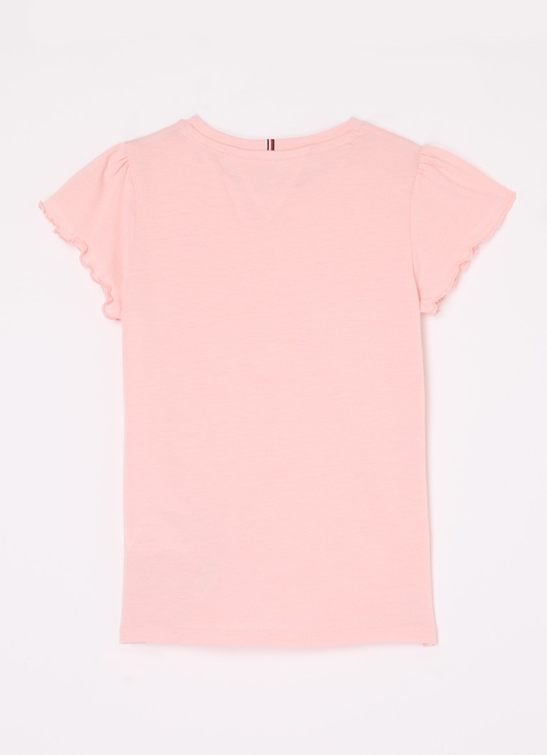 Tricou simplu de la Tommy Hilfiger, cu tiv cu volane.