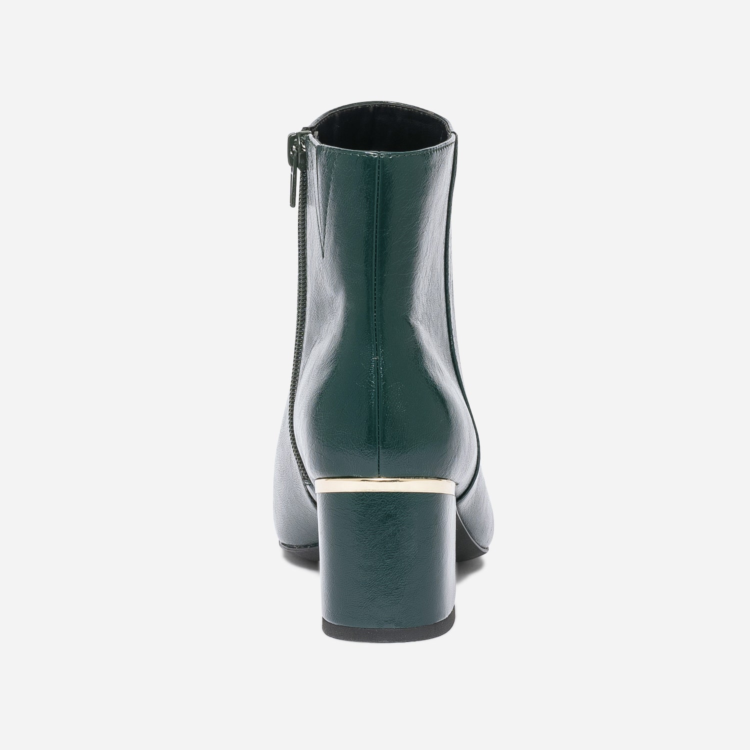 Boots vert avec barrette talon