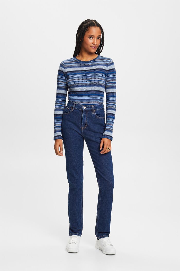 Schmal geschnittene Retro-Jeans mit hohem Bund