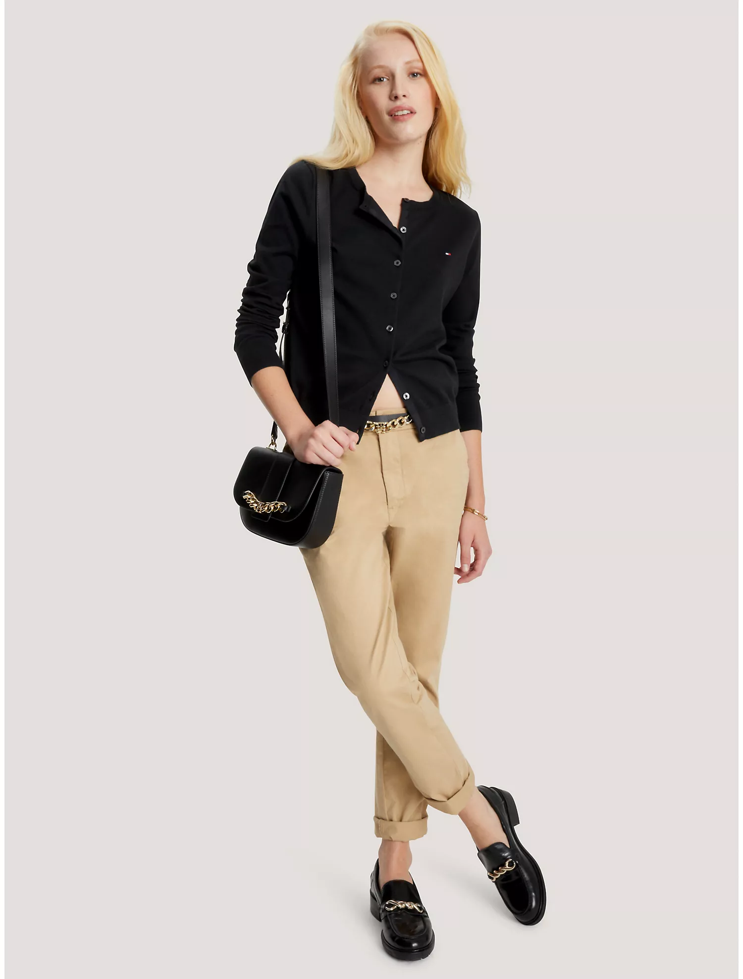 Solid Button-Up Cardigan