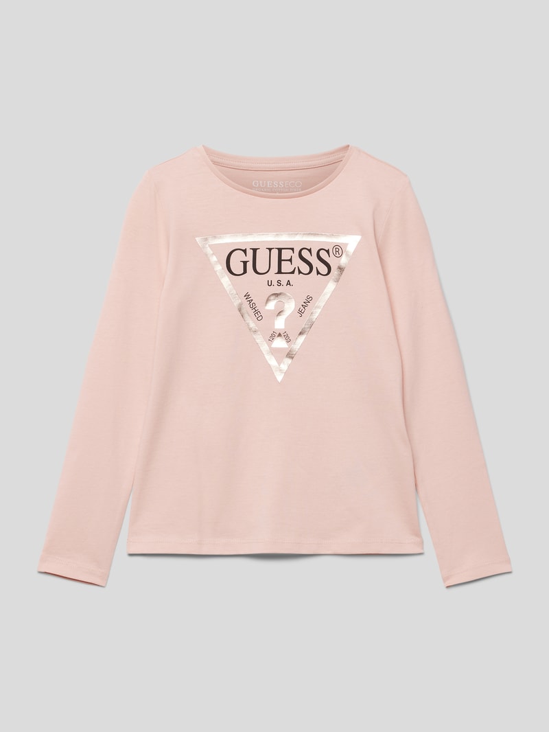 Longsleeve mit Label-Print in hellrosa