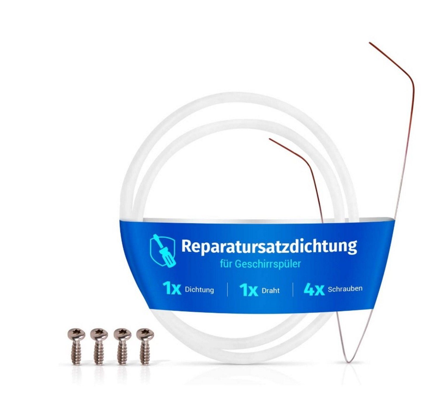 VIOKS Montagezubehör Geschirrspüler Dichtung Set für Pumpentopf wie Bosch 12005744 (Set, 1 St., 1xDichtung, 1xDraht, 4xSchrauben), 182mmØ für Geschirrspüler
