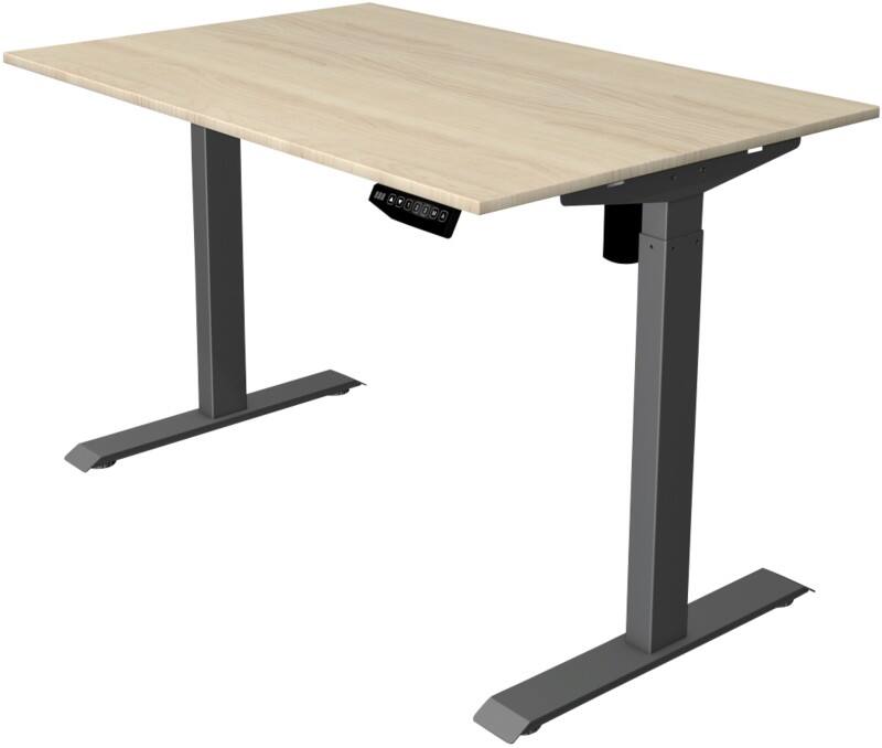 Kerkmann Move 1 Rechteckig Elektronisch Höhenverstellbarer Sitz-Stehschreibtisch Melamin, Stahl Ahorn, Anthrazit 1200 x 800 x 1230 mm