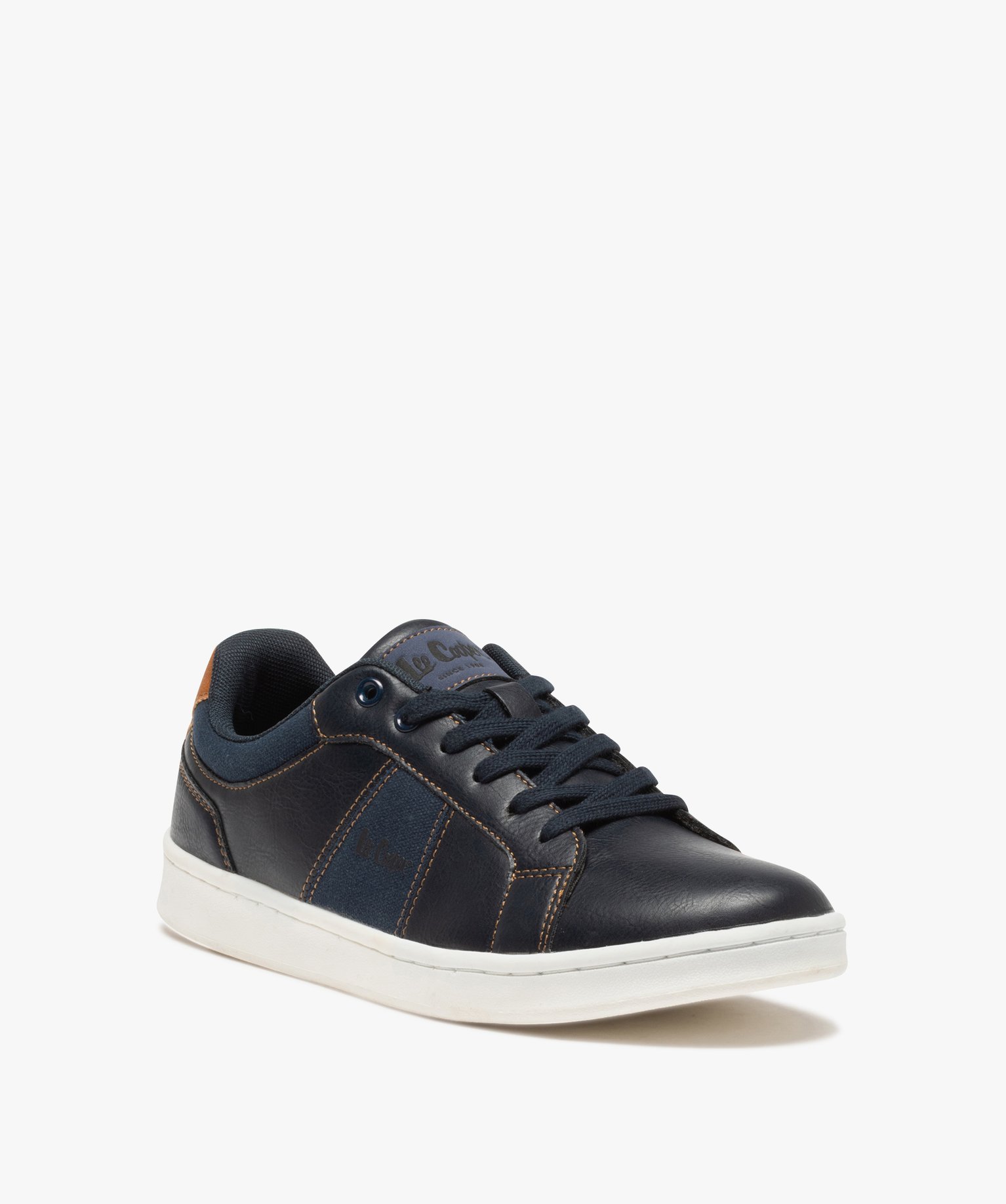 Baskets homme unies en toile et matière lisse – Lee Cooper marine | GEMO