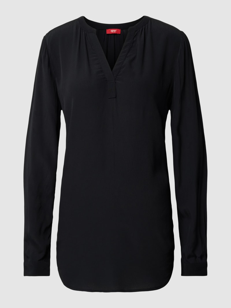 Bluse mit V-Ausschnitt in schwarz
