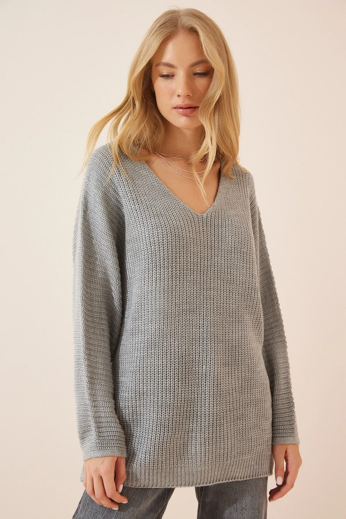 Happiness İstanbul  Pullover - Grau - Oversized