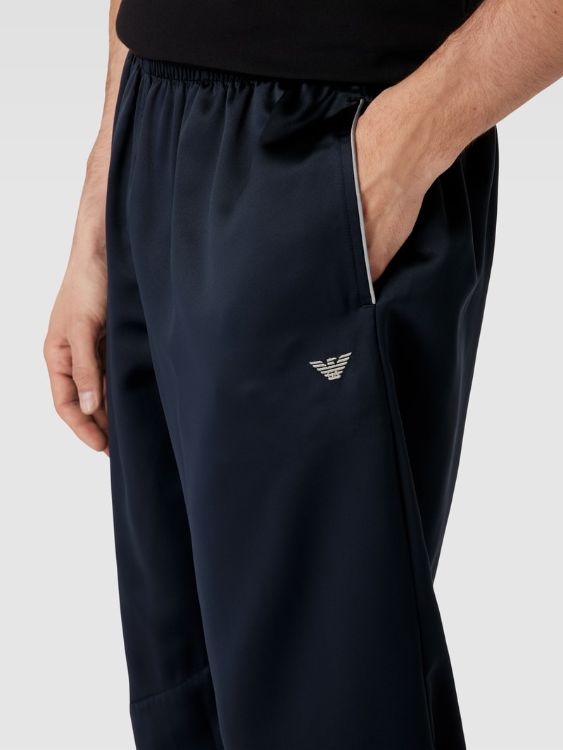 Pyjama-Hose mit Label-Detail Modell 'DELUXE' in dunkelblau