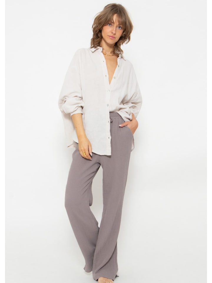 SASSYCLASSY Musselin Hose in Taupe günstig kaufen XS
